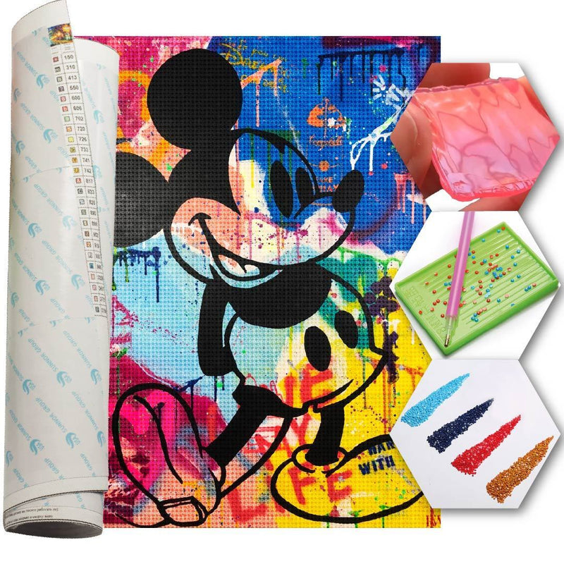 Kit Arte com Diamante - Mickey on The Wall