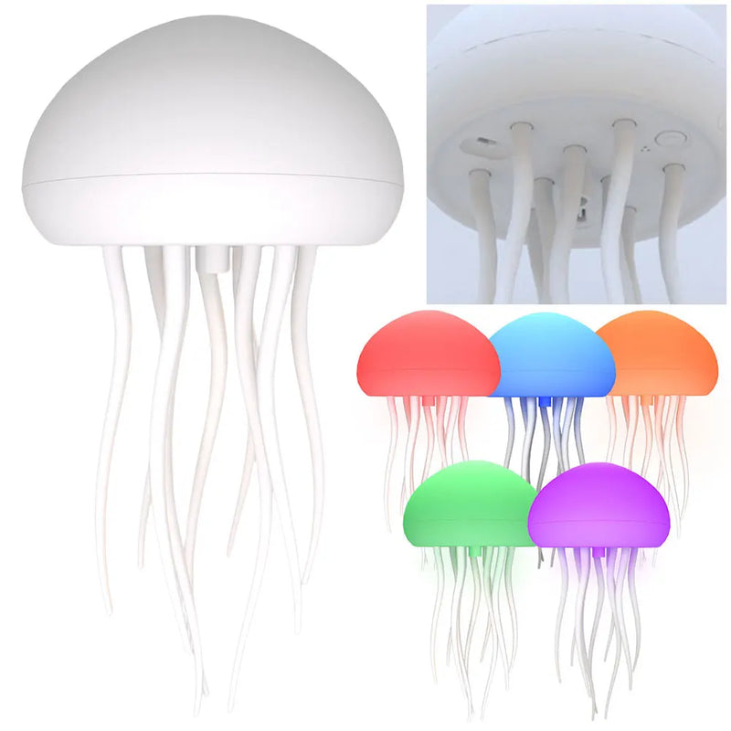 Luminária Atmosfera Jellyfish RGB com Tentáculos Flexíveis e Controle por Voz