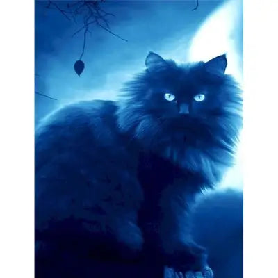 Kit pintura numerada - gato raio azul