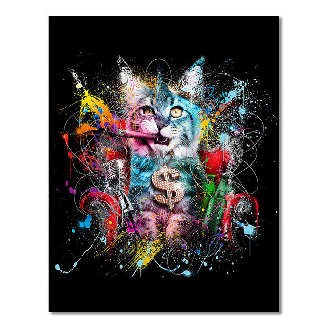 Kit pintura numerada - Gato Punk