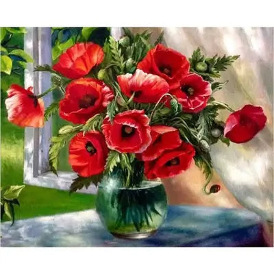 Kit pintura numerada - Rosas vermelhas