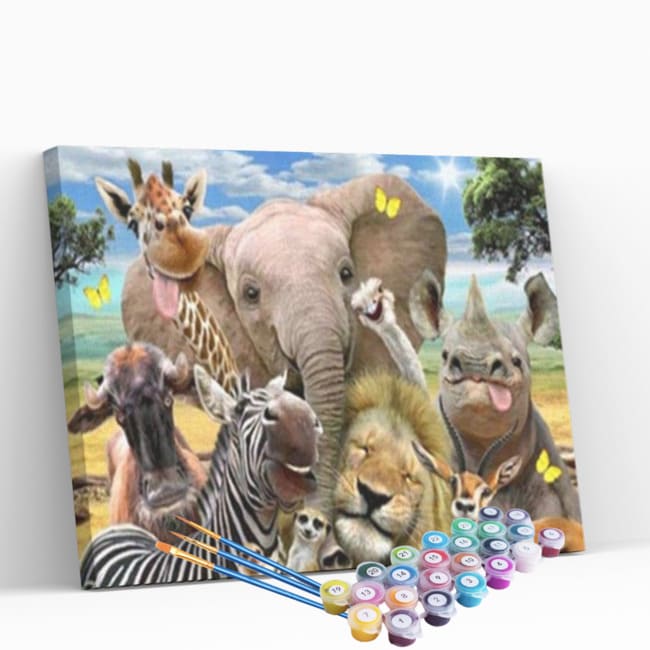 Kit pintura numerada  - Animais amorosos