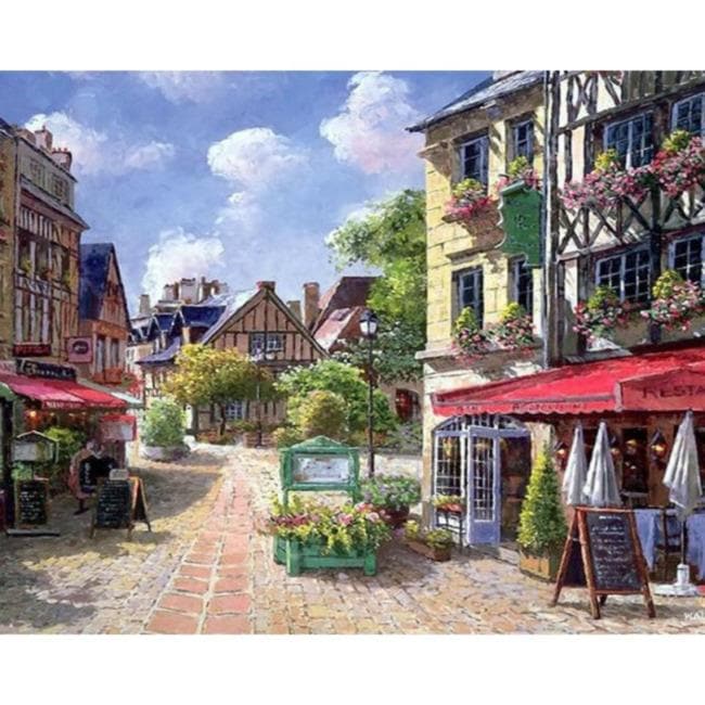 Kit pintura numerada - Vilarejo europeu