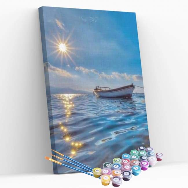 Kit pintura numerada  - Barco no mar
