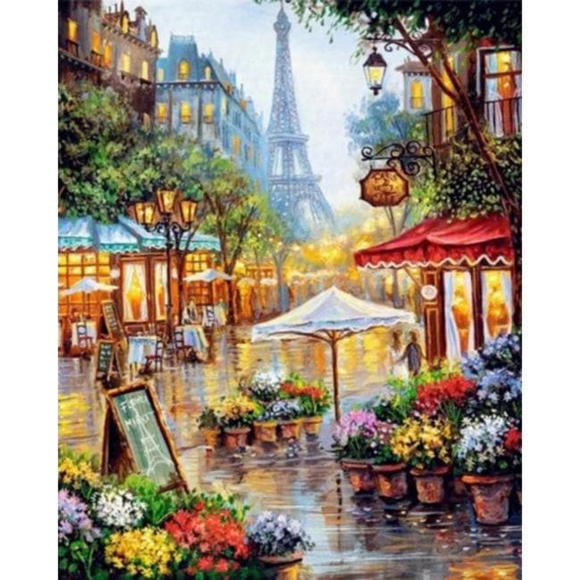 Kit pintura numerada - Vilarejo em Paris