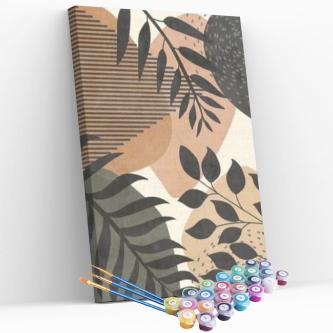 Kit pintura numerada - Folhas atemporais 2