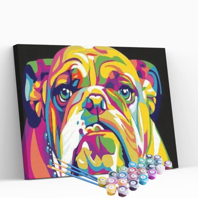 Kit pintura numerada - Pug colorido
