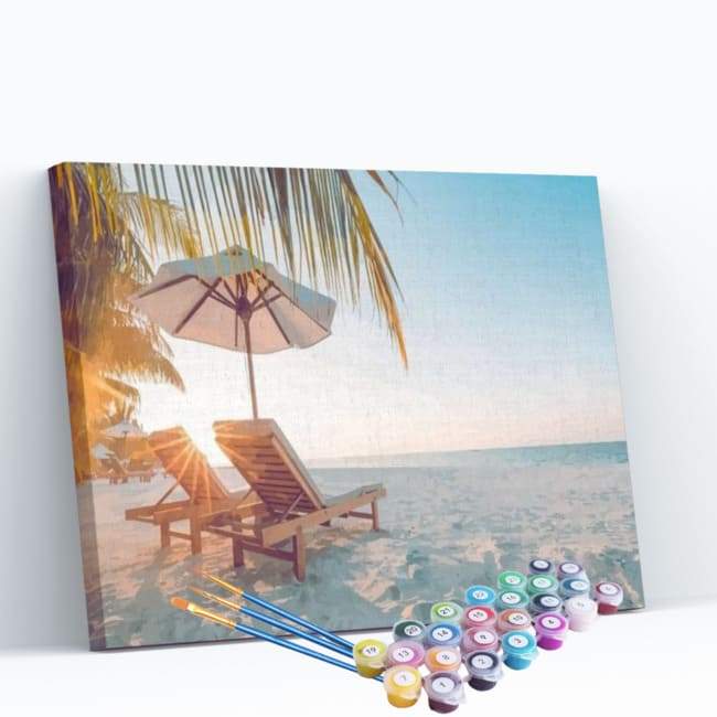 Kit pintura numerada - cadeiras na praia