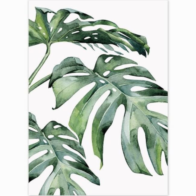 Kit pintura numerada - Folhas verdes
