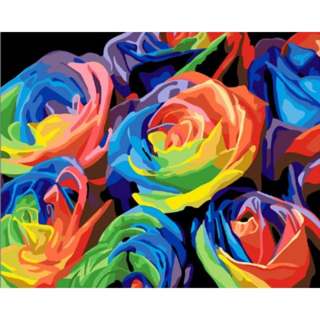 Kit pintura numerada - Rosas coloridas