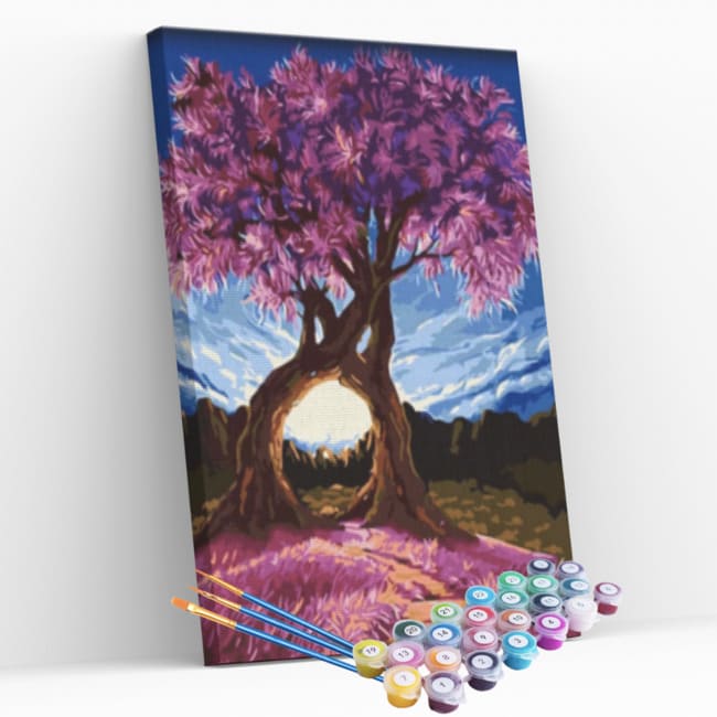 Kit pintura numerada - Cerejeira e luar