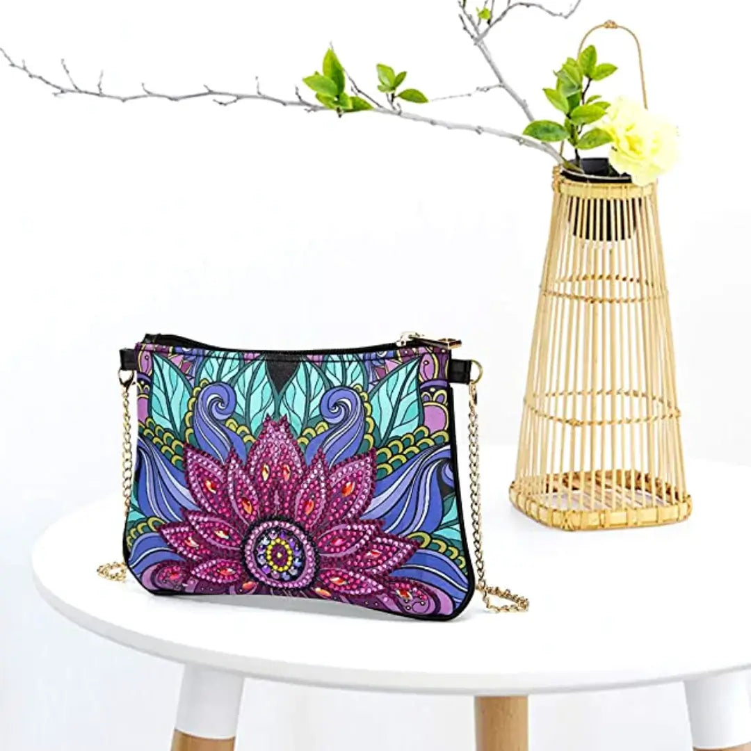 Bolsa de pintura de diamante faça você mesmo Lotus
