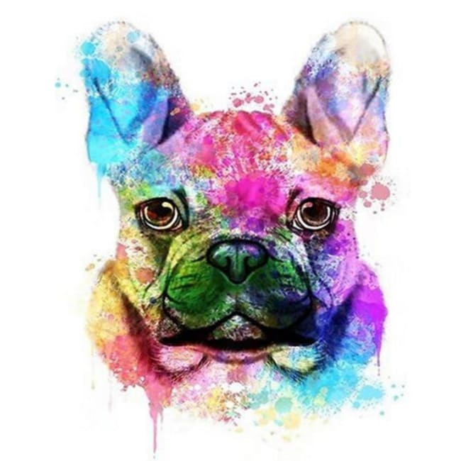 Kit pintura numerada - Bulldog psicodélico