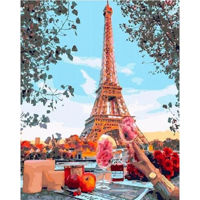 Kit pintura numerada - Vista torre Eiffel