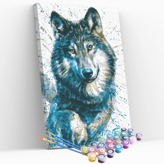 Kit pintura numerada - Lobo azul