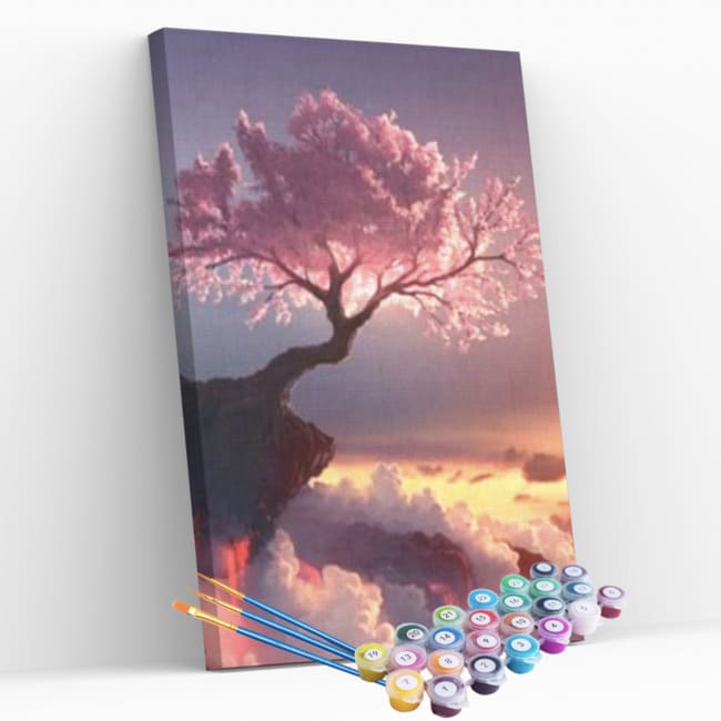 Kit pintura numerada - Cerejeira no céu
