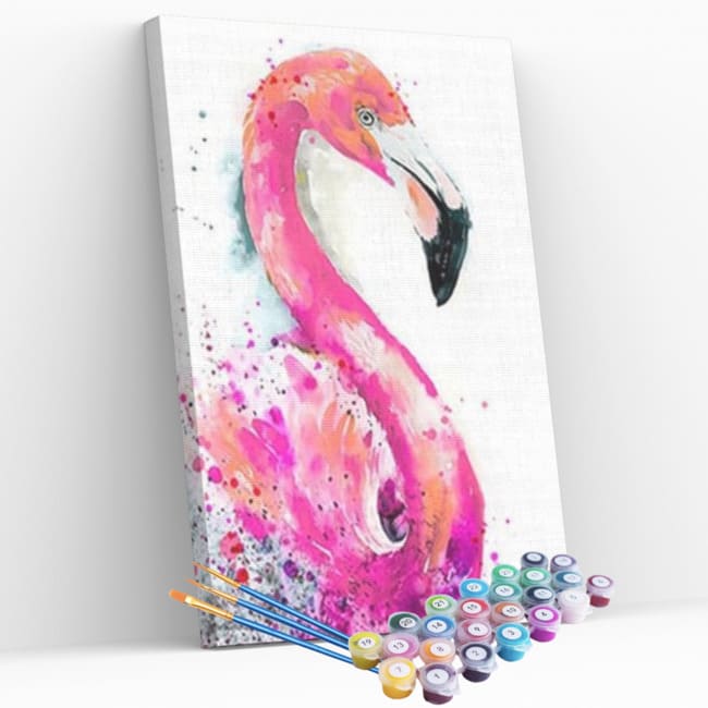 Kit pintura numerada terapêutica - Flamingo psicodélico