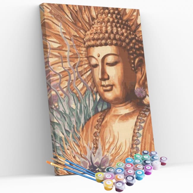 Kit pintura numerada  - Buda Iluminado Dourado