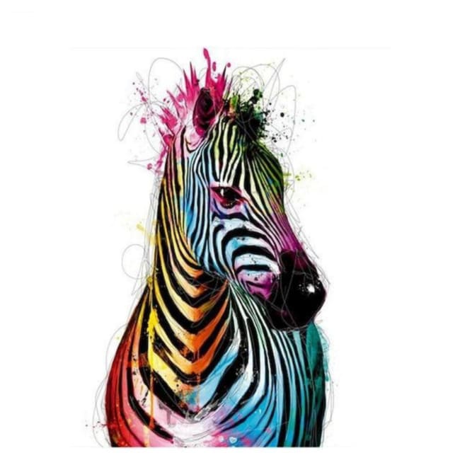 Kit pintura numerada - Zebra psicodélica