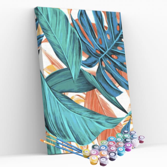 Kit pintura numerada - Folhagens primavera