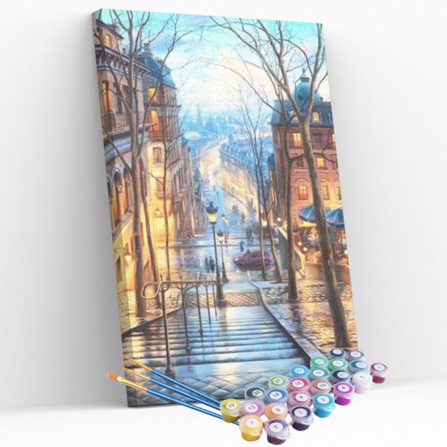Kit pintura numerada - Escadaria cidade