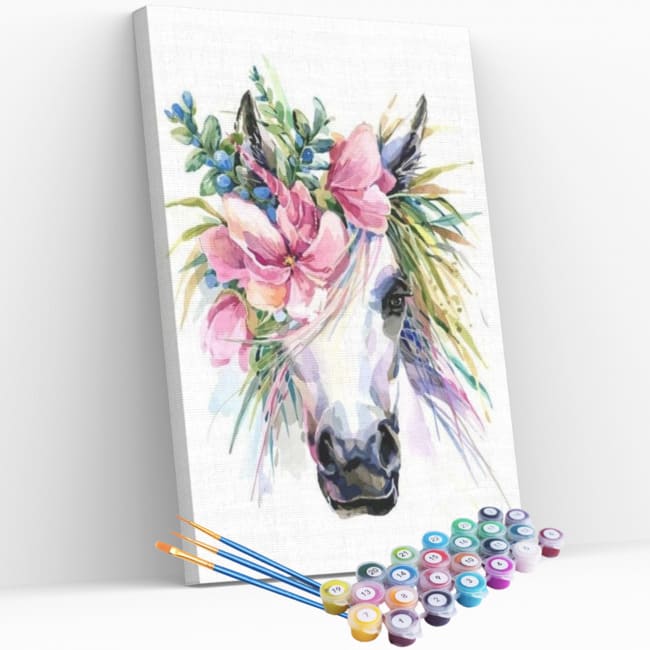 Kit pintura numerada - Cavalo flor