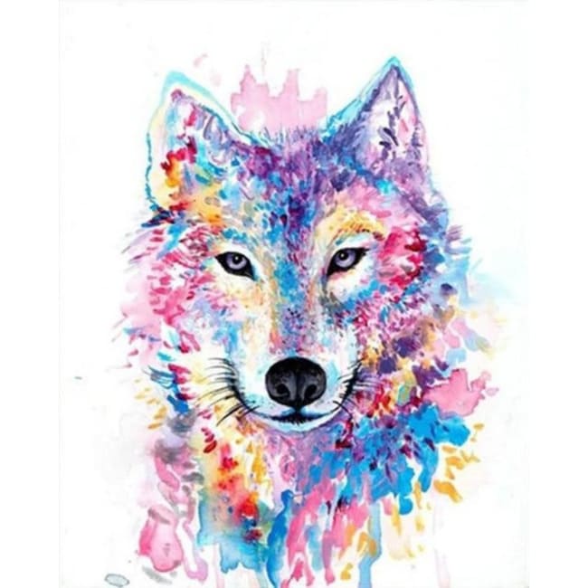 Kit pintura numerada  - Lobo psicodélico