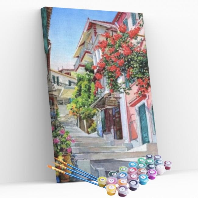 Kit pintura numerada - Escadaria florida