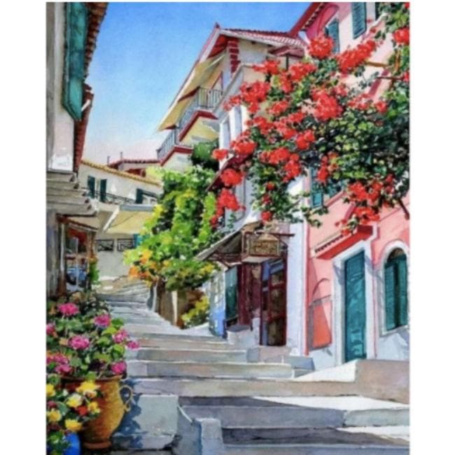 Kit pintura numerada - Escadaria florida