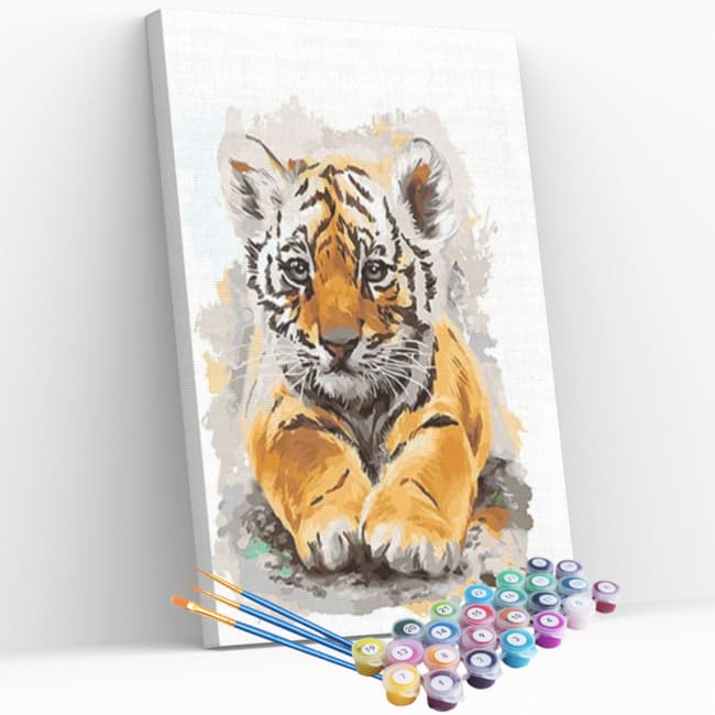 Kit pintura numerada - Leão filhote