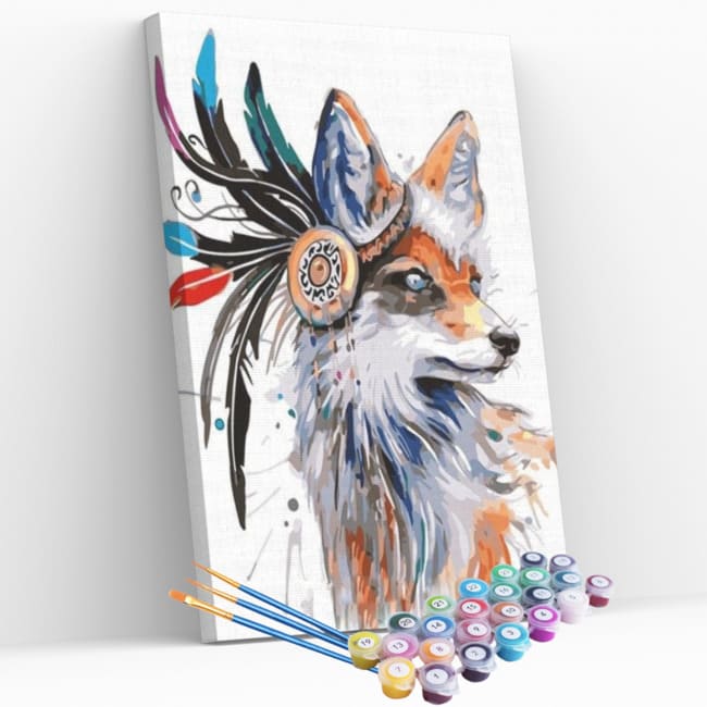 Kit pintura numerada - Lobo penas