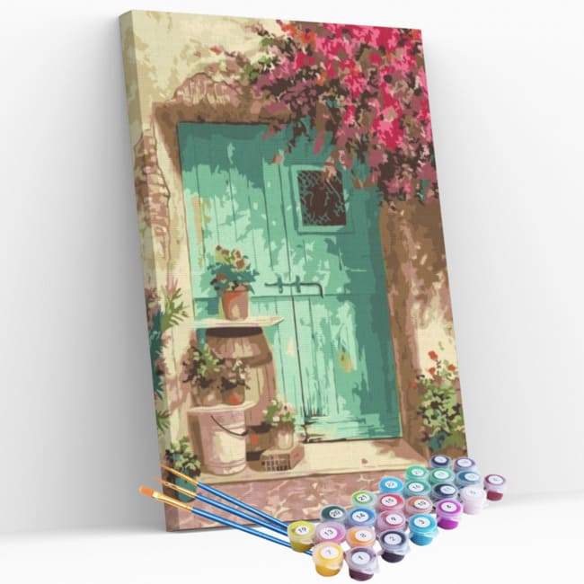 Kit pintura numerada - Porta florida