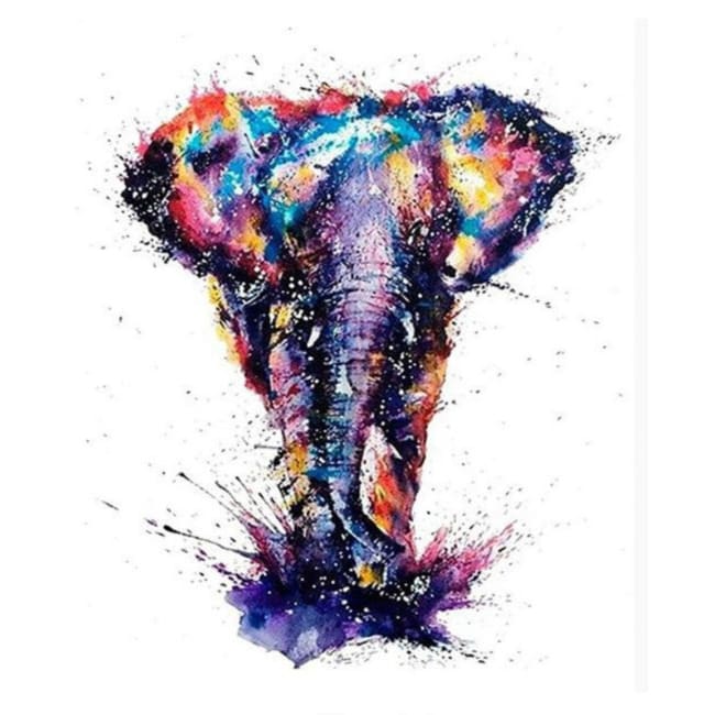 Kit pintura numerada  - Elefante psicodélico