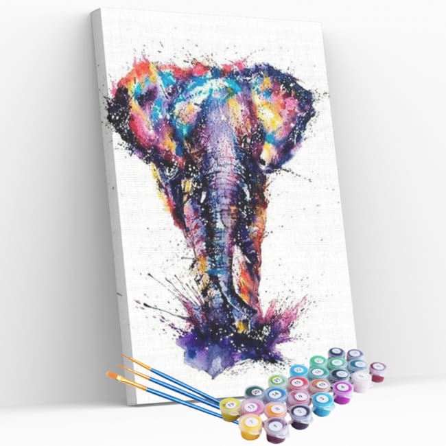 Kit pintura numerada  - Elefante psicodélico