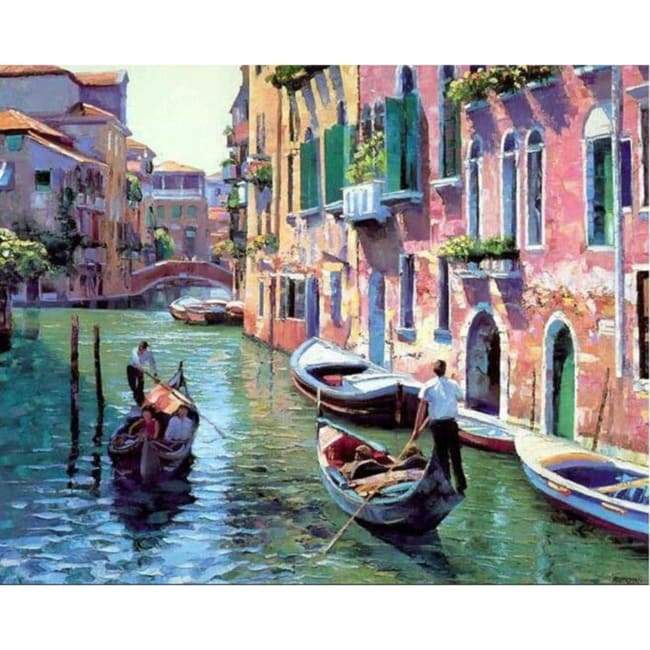 Kit pintura numerada terapêutica - Gôndolas Veneza