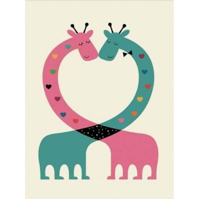 Kit pintura numerada - Girafas desenho