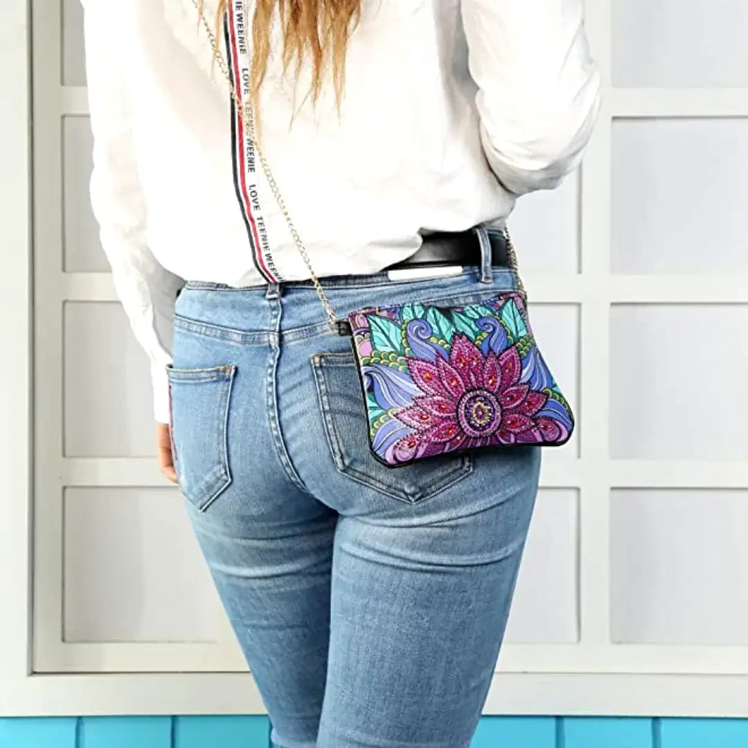 Bolsa de pintura de diamante faça você mesmo Lotus