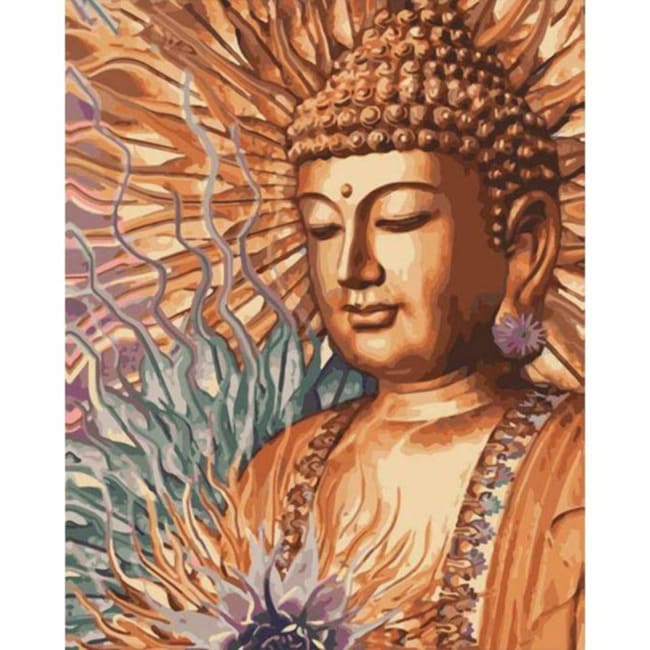 Kit pintura numerada  - Buda Iluminado Dourado