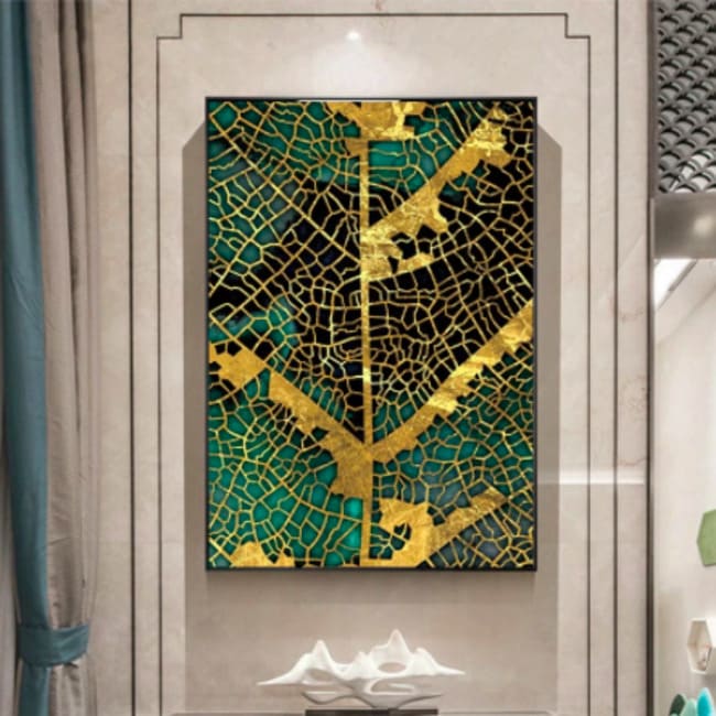 Kit pintura numerada  - Abstrato dourado