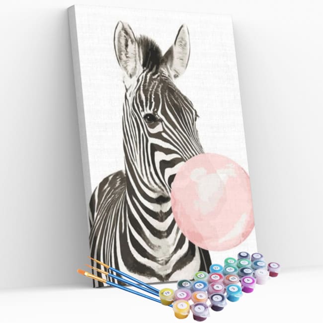 Kit pintura numerada - Zebra chiclete