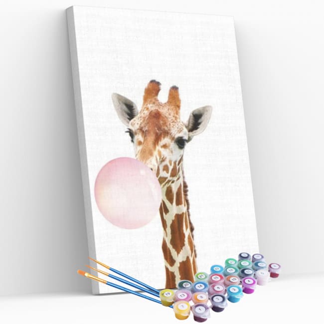 Kit pintura numerada - Girafa chiclete