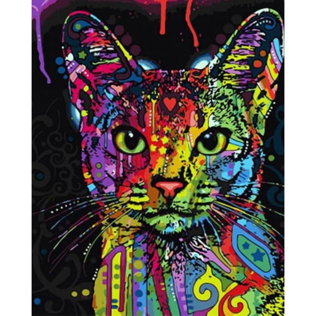 Kit pintura numerada - Gato coração