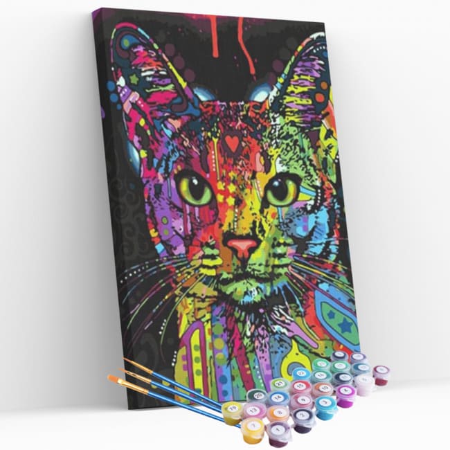 Kit pintura numerada - Gato coração