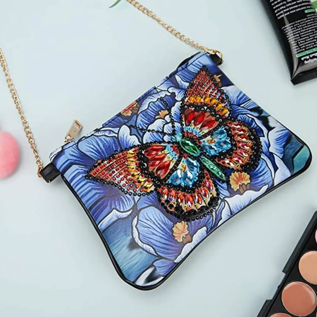 Bolsa de pintura de diamante faça você mesmo borboleta magnífica