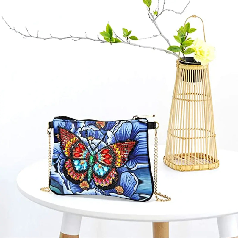 Bolsa de pintura de diamante faça você mesmo borboleta magnífica