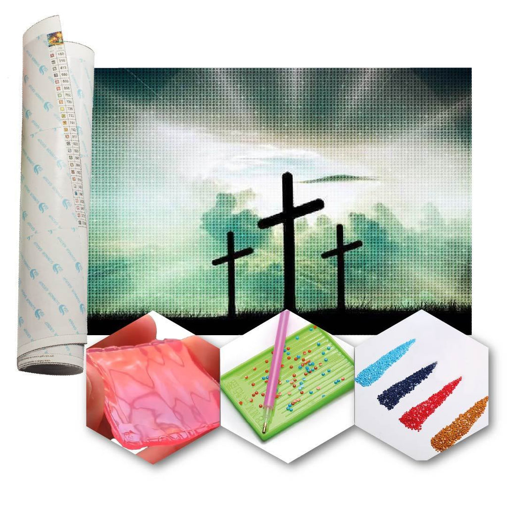 Kit Arte com Diamante - 3 Cruzes