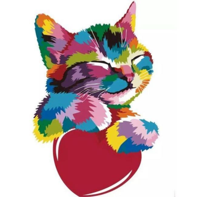 Kit pintura numerada - Gato amoroso