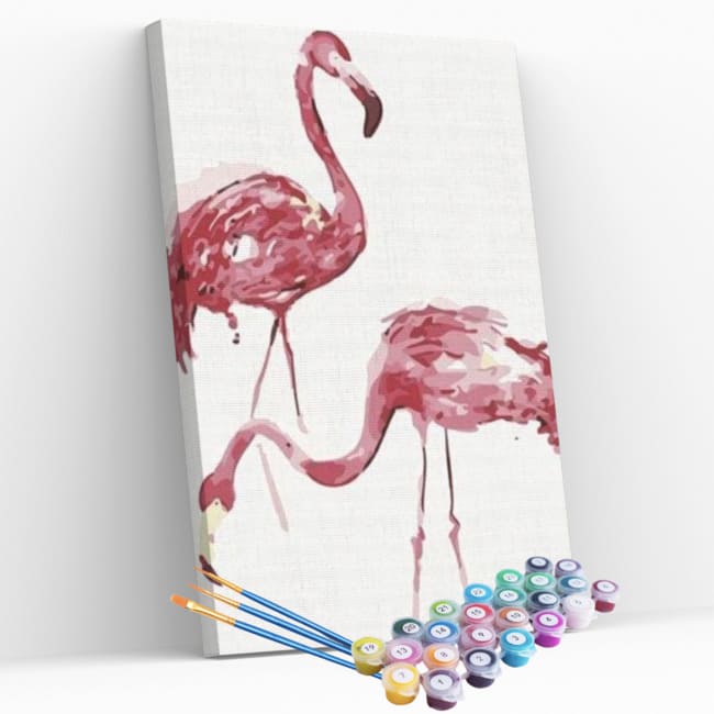Kit pintura numerada - Flamingos