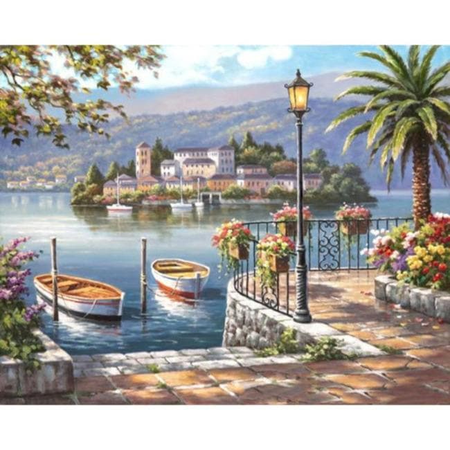 Kit pintura numerada - Cais com vista para Ilha