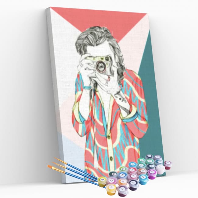 Kit pintura numerada - Harry Styles desenho
